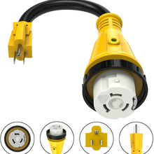 Kohree 30 Amp to 50 Amp RV Plug Adapter Heavy Duty Dogbone Electrical Power Adapter with Grip Handle, 30M/50F 125V/3750W, 18 Inches