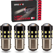 BRISHINE 4-Pack 1000 Lumens Super Bright 1157 2057 2357 7528 BAY15D LED Bulbs 6000K Xenon White 24-SMD LED Chipsets with Projector for Backup Reverse Lights, Parking Lights, Daytime Running Lights