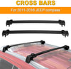 AUXMART Roof Rack Cross Bars Replacement Rooftop Rail Crossbars System Fit for 2017-2019 Jeep Compass MP (New Body Style), Aluminum Cargo Carrier Raggage Rack with Side Rails (2017–2019 Compass MP (New Body Style))