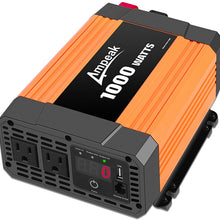 Ampeak 1000W Power Inverter Truck/RV Inverter 12V DC to 110V AC Converter with Dual AC Outlets 2.1A USB Modified Sine Wave Inverter