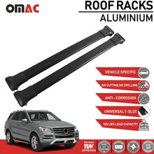 OMAC Roof Racks Cross Bars Carrier Cargo Racks Rail Aluminium Black Set 2 Pcs. for Mercedes M Class W166 2011-2015