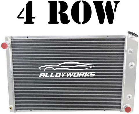 ALLOYWORKS 4 Row All Aluminum Radiator For 1973-1991 Chevy GMC C/K Series Pickup Trucks Blazer Jimmy Engine Cooling Parts