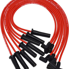 A-Team Performance 8.0 mm Double-Layer Red Silicone Spark Plug Wires BBC Big Block Compatible with Chevy Chevrolet GMC Straight Boot Wires 396, 402, 427, 454, 502, 572