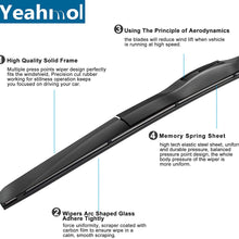 Windshield wiper blade All Season Blades 26" + 19" fit for Car Front Windshield by YEAHMOL(set of 2)