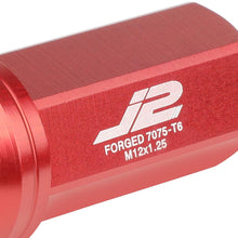 J2 Engineering LN-T7-005-125-BK 20Pcs M12 x 1.25 7075-T6 Aluminum 50mm Close-End Lug Nut w/Socket Adapter (Black)