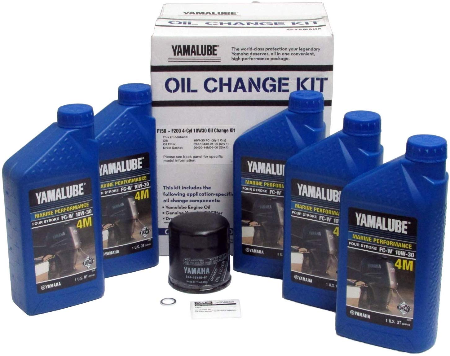 Yamahalube OEM LUB-MRNMR-KT-10 Yamaha Outboard F150 10W30 Oil Change KIT