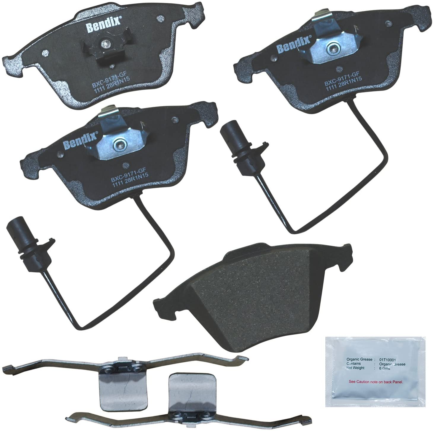 Bendix Premium Copper Free CFC1111 Ceramic Brake Pad (with Installation Hardware Front)