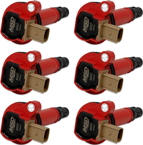 BRAND NEW MSD IGNITION COIL,RED,6-PACK,3-PIN CONNECTOR,2010-2016 3.5L V6 ECO-BOOST ENGINES,COMPATIBLE WITH FORD 2013-15 EXPLORER,2011-14 F-150,2013-16 FLEX,2013-15 TAURUS,LINCOLN 2013-14 MKT