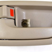 Eynpire 8017 Left Driver Side Interior Inside Door Handle Beige/Tan Crew Cabs For 2001-2007 Toyota Sequoia; 2004-2006 Toyota Tundra (Double Cab ONLY)