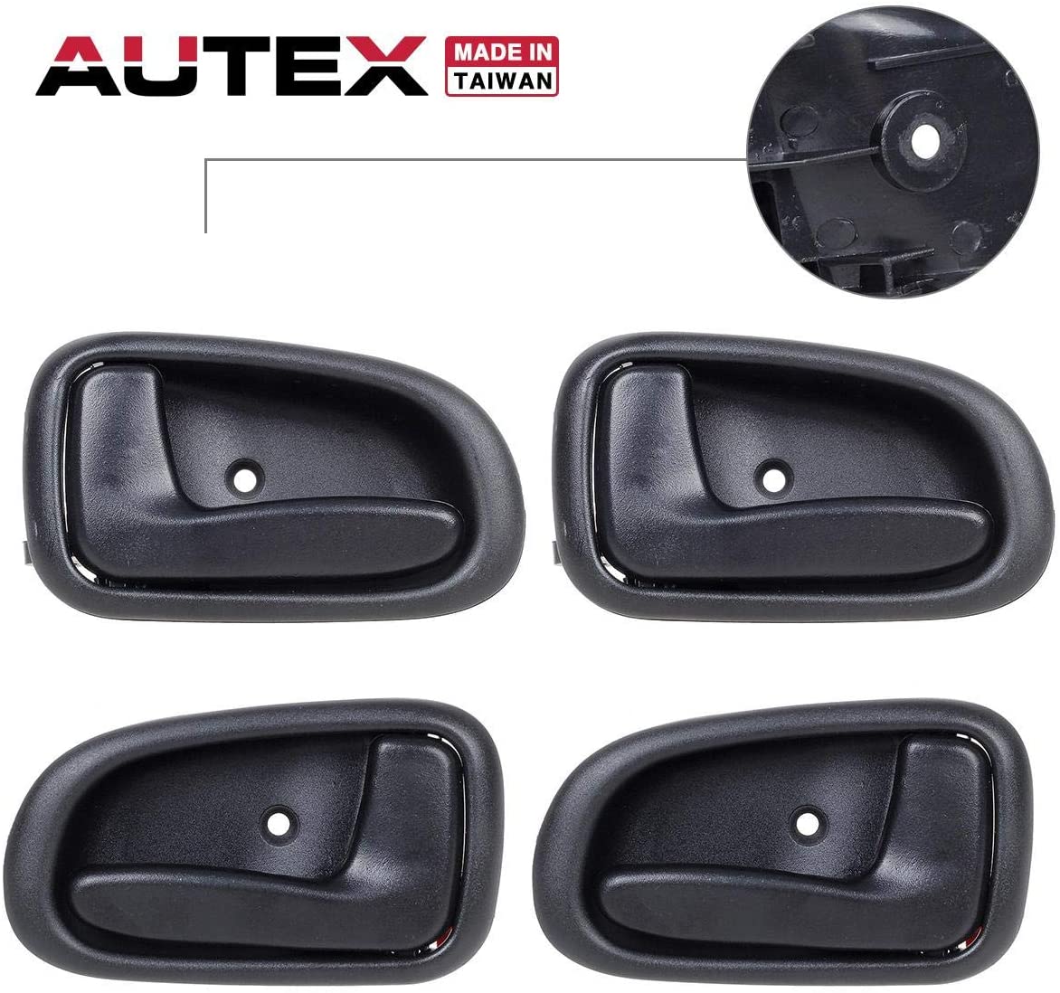 AUTEX 4pcs Black Interior Door Handles Compatible with Toyota Corolla 1993-1997 Door Handles Front Rear Left Right Door Handles Driver Passenger