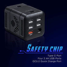 2020 Upgraded 150W Power Inverter Truck/RV Inverter 12V DC to 110V AC Converter with 4 AC Outlets 2.4A USB+QC 3.0+Type C Ports Modified Wave Inverter