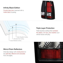 VIPMOTOZ Black Housing LED Tail Light + Full-LED License Plate Lamp Assembly Replacement Bundle For 1999-2002 Chevy Silverado & 1999-2006 GMC Sierra 1500 2500 3500 Pickup Truck
