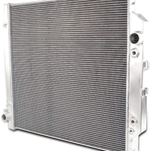 Full Aluminum Racing Radiator Powerstroke Compatible For Ford Diesel F250 F350 F450 6.0L 03-07 04 05 06 AT/MT Silver