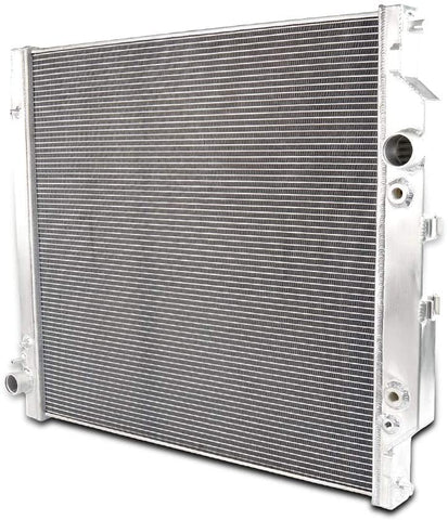 Full Aluminum Racing Radiator Powerstroke Compatible For Ford Diesel F250 F350 F450 6.0L 03-07 04 05 06 AT/MT Silver