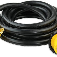 Leisure Cords 25' Power/Extension Cord with 30 AMP Male Standard/30 AMP Female Locking Adapter (30 Amp - 25 Foot)