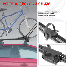 Universal Black Heavy Duty Iron Car Roof Top Wheel-On Bicycle Mount Bike Rack Bracket Bracket with Key + Lock