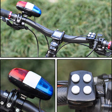 Bicycle Police Sound Light 6 LED Lights 4 Sounds Police Trumpet Cycling Horn Bell Car Rear Light Red and Blue