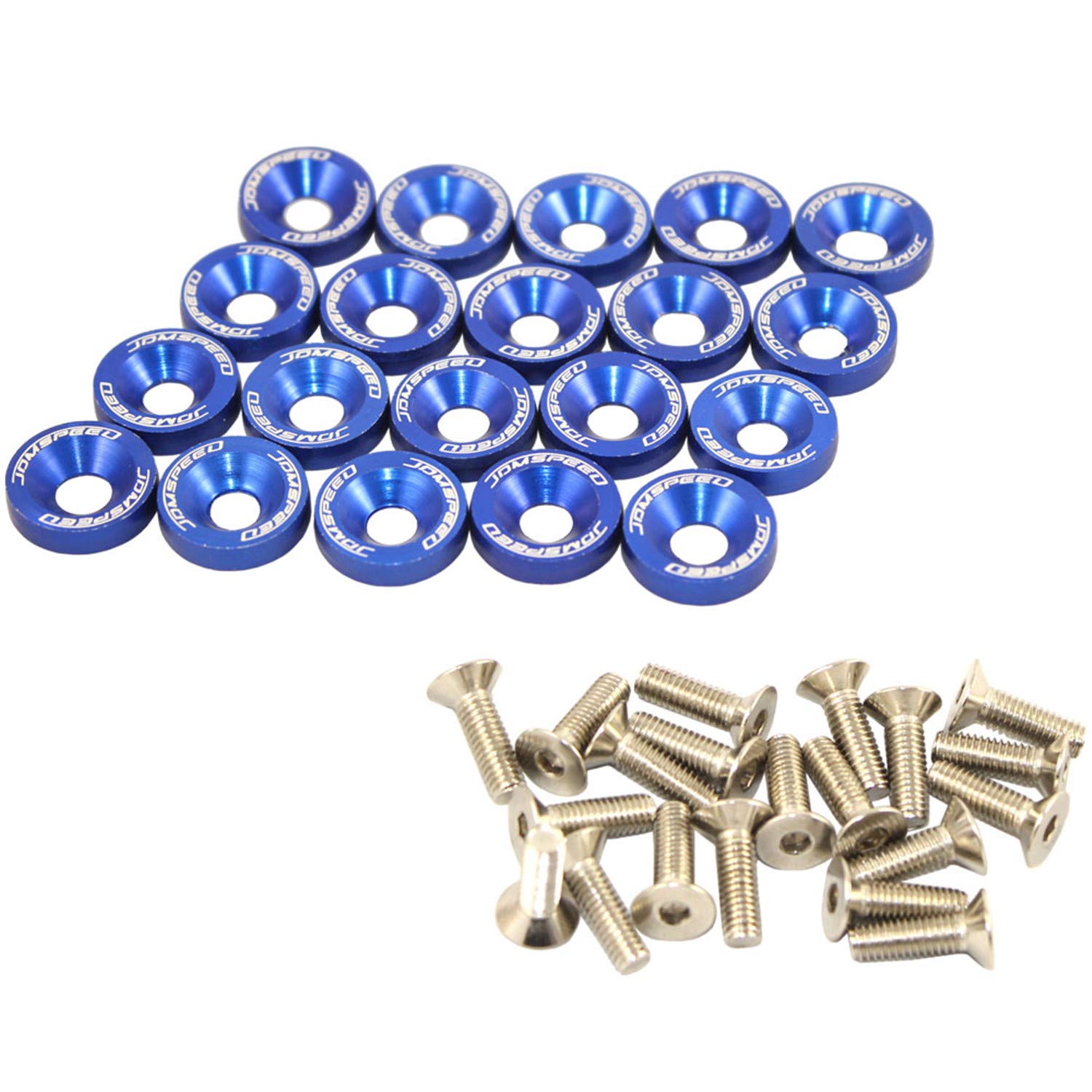 JDMSPEED 20 Pcs Gold CNC Billet Aluminum Fender Washer Engine Bay Dress Up Kit