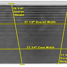 All Aluminum 2 Row with 1" Tubes Radiator Replacement for 1989-1996 Chevy Corvette, 5.7 V8 - Manufactured by Champion Cooling Systems, American Eagle Part Number: AE1052