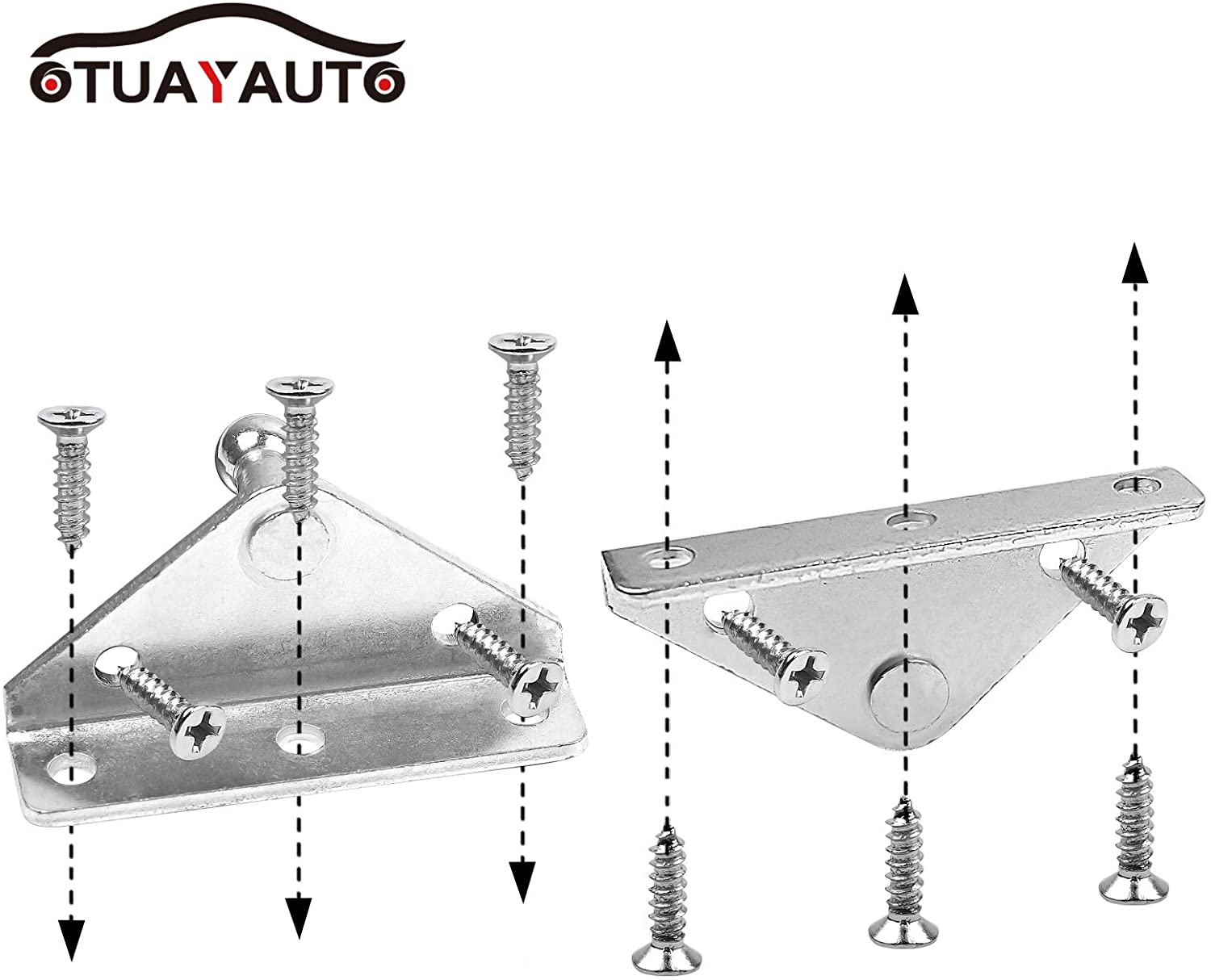 OTUAYAUTO 10mm Ball Stud Bracket for Gas Spring/Prop/Lift Support/Struts, 2Pcs