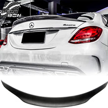 AeroBon Carbon Fiber Trunk Lip Spoiler Compatible with 2015-20 Mercedes C-Class W205 C63 C43 C450 (High-Kick Style)