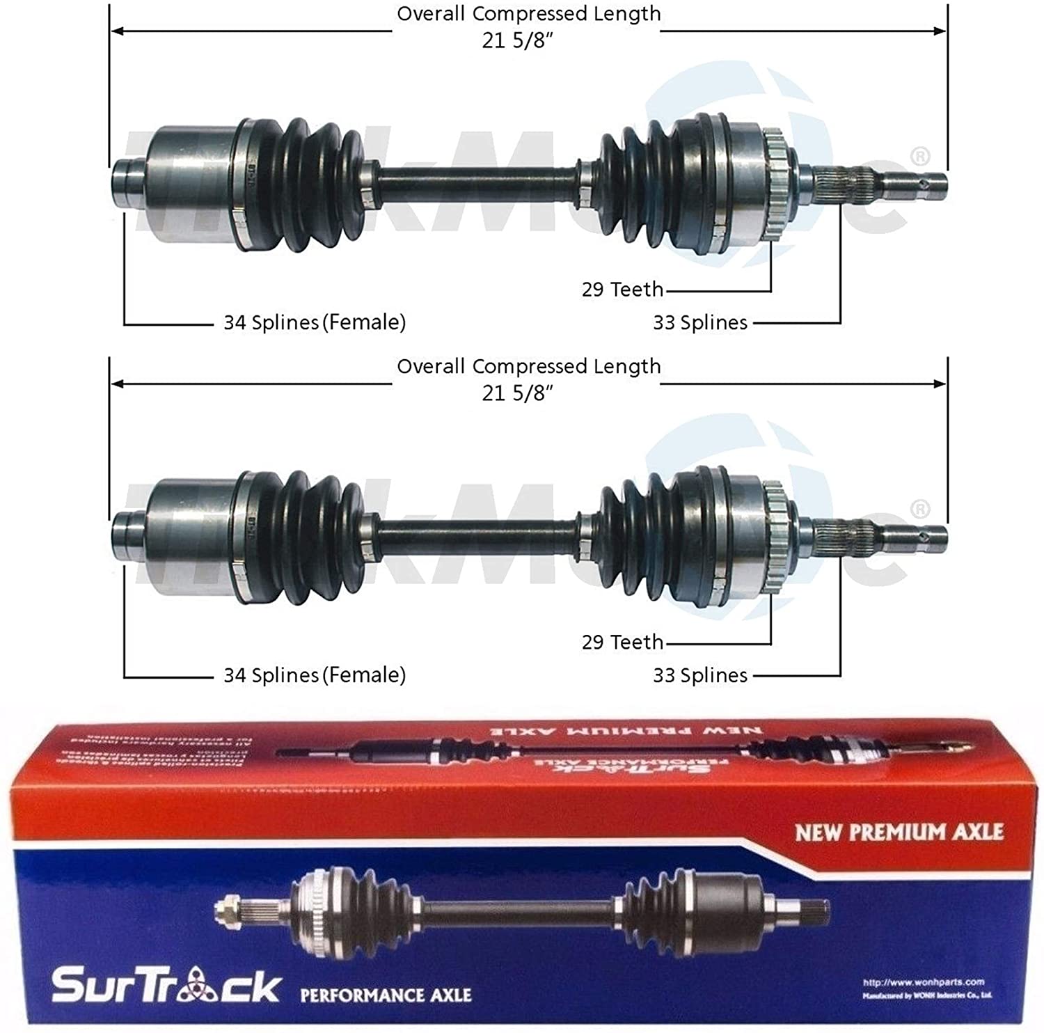 SurTrack Pair Set of 2 Front CV Axle Shafts For L100 L200 LS LS2 LW300 Automatic