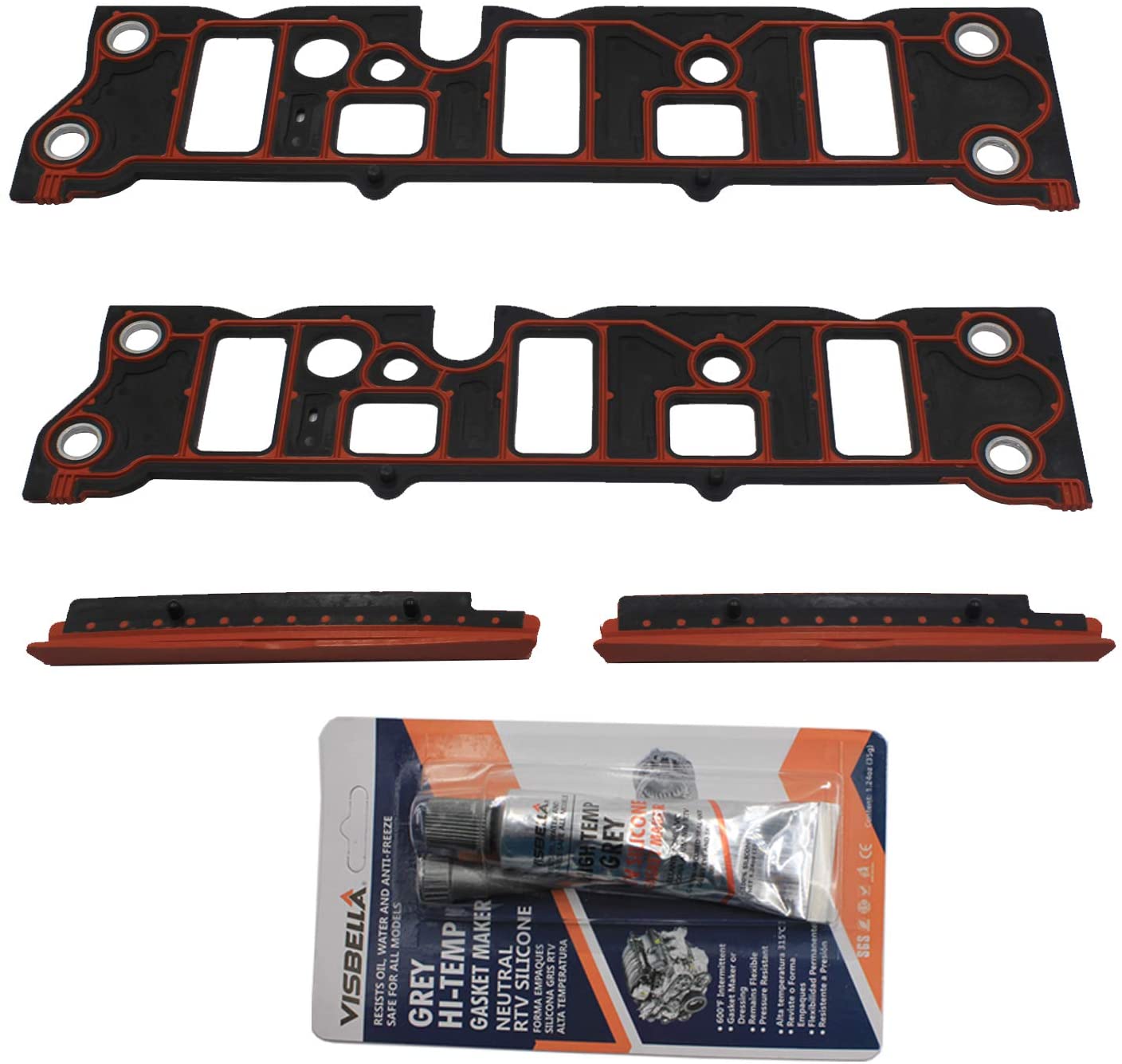 YYW Engine Intake Manifold Gasket Set MS98014T Compatible with Buick, Chevrolet, Oldsmobile, Pontiac V6 3.8 1995-2009