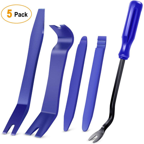 GOOACC 5PCS Auto Trim Removal Tool Kit No-Scratch Pry Tool Kit for Car Door Clip Panel & Audio Dashboard Dismantle -5PCS