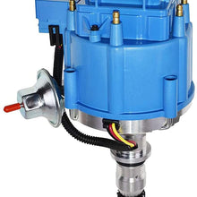 A-Team Performance HEI Complete Distributor Straight 6 Cylinder 240 and 300 65K Coil Compatible With Ford F100 F150 F250 E100 E150 One Wire Installation Blue Cap (Blue)