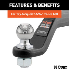 CURT 45332 Trailer Hitch Mount with 2-5/16-Inch Ball & Pin, Fits 2-Inch Receiver, 15,000 lbs, 4-Inch Drop