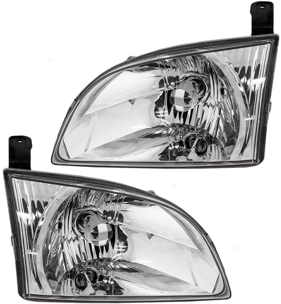 Driver and Passenger Headlights Headlamps Replacement for Toyota 81150-08020 81110-08020