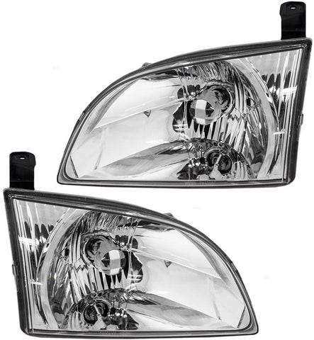Driver and Passenger Headlights Headlamps Replacement for Toyota 81150-08020 81110-08020