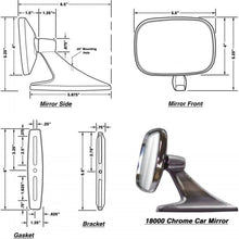 CIPA 18000 Universal Oblong Chrome Car Side Mirror