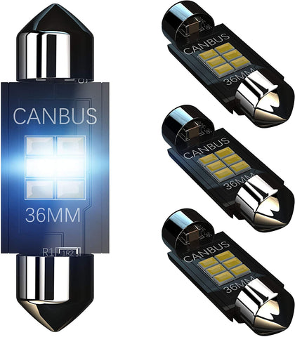 KATANA T10 194 921 LED Bulbs Dome Map Interior Door Backup Reverse License Plate Courtesy Parking Trunk Lights - CANBUS Error Free - 2835 Chips 6000K Cool White (Pack of 10)