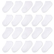 Wonder Nation Baby and Toddler Boys and Girls White Low Cut Socks, 20-Pack