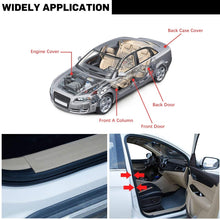 Universal Rubber Car Auto Door Seal Weather Stripping, Self-adhesive Hollow Sealing Strip for Noise Insulation 2/5 Inch Wide X 2/5" Inch Thick,Total 33 Feet Long(2 Rolls of 16.5 Ft Long Each)