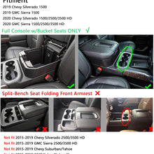AORRO Center Console Organizer Tray Fit for 2019-2020 Chevy Silverado 1500/GMC Sierra 1500, and 2020 Chevy Silverado/GMC Sierra 2500/3500 HD, Full Console w/Bucket Seats ONLY