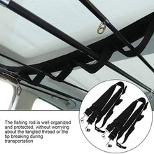 VGEBY 2Pcs Car Fishing Rod Rack, Adjustable Vehicle Mounted Fishing Rod Rack Carrier Fishing Pole Holder Fixed Belt Strap Hook and Loop 7‑Hole