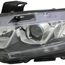 New Front Left Headlight Fits 2016-19 Honda Civic Driver Side Lens & Housing HO2502173 33150TBAA01