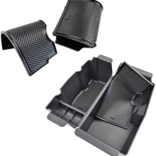 XBEEK Black Center Console Organizer Tray for Jeep Wrangler JL and 2020 Jeep Gladiator JT Accessories, Armrest Storage Box with Rubber Mats