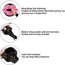 Mudder 4 Pieces Car Air Vent Decoration Bling Car Interior Decoration Rhinestone Lipstick Car Air Freshener Clip with Fragrance Cotton Pads