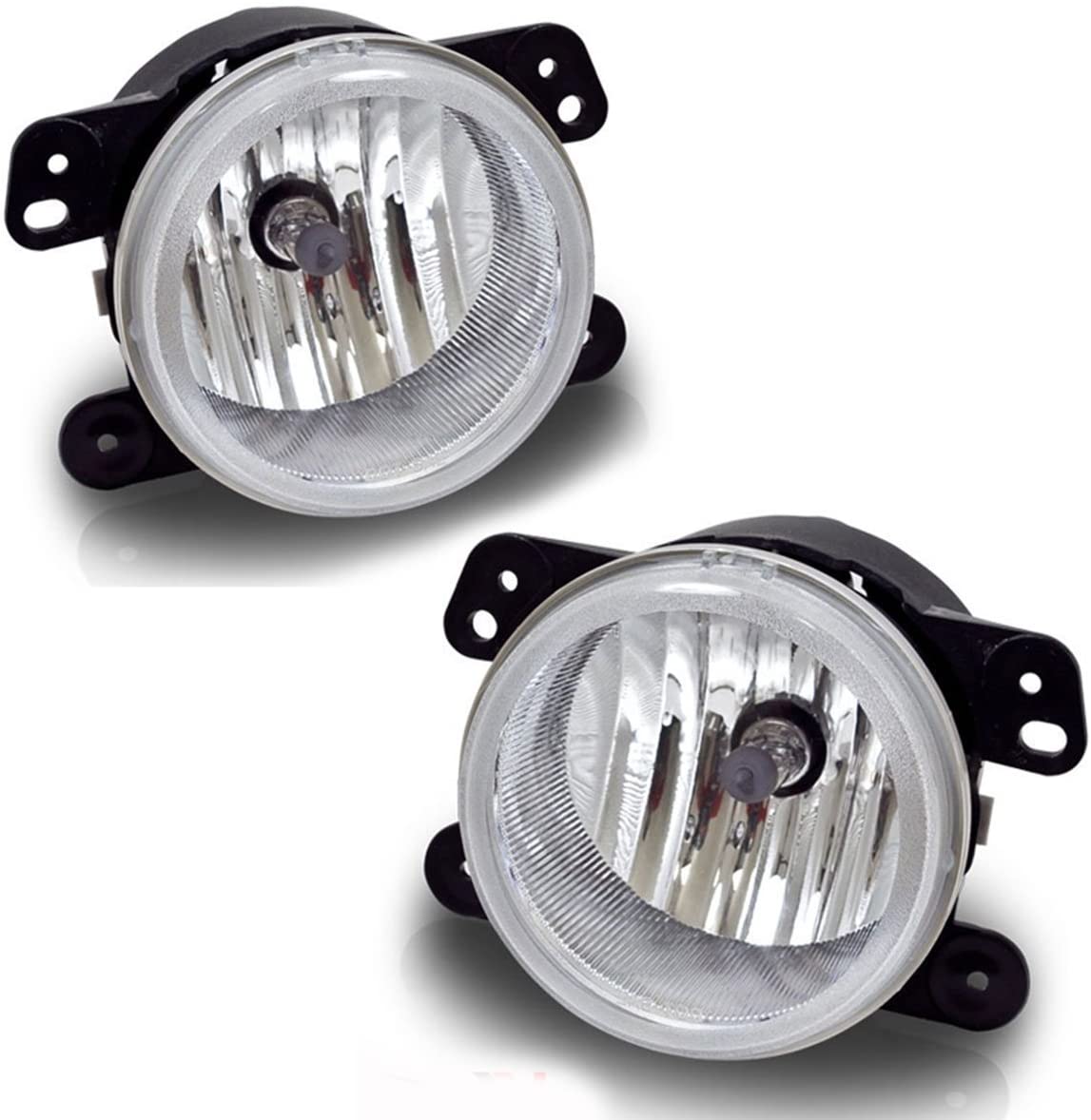 Fog Lights Compatible with Chrysler 300 Chrysler 300 3.5L Touring 2005-2010 PT Cruiser 2006-2009 Dodge Magnum 2005-2008 Journey 2009-2010 Jeep Wrangler 2007-2011 (OE Style Clear Lens w/Bulbs) ATFL0305