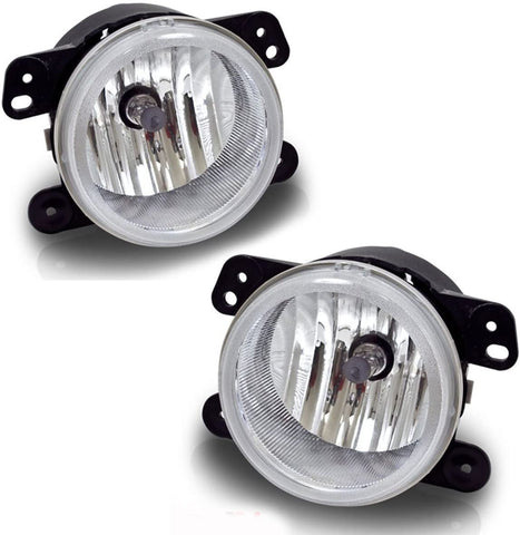 Fog Lights Compatible with Chrysler 300 Chrysler 300 3.5L Touring 2005-2010 PT Cruiser 2006-2009 Dodge Magnum 2005-2008 Journey 2009-2010 Jeep Wrangler 2007-2011 (OE Style Clear Lens w/Bulbs) ATFL0305