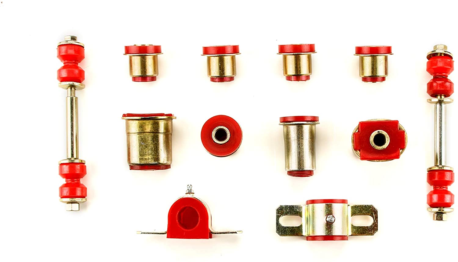 Andersen Restorations Red Polyurethane Front End Suspension Bushings Set Oval Control Arm Bushings Compatible with Oldsmobile 442 Cutlass OEM Spec Replacements (12 Piece Kit)