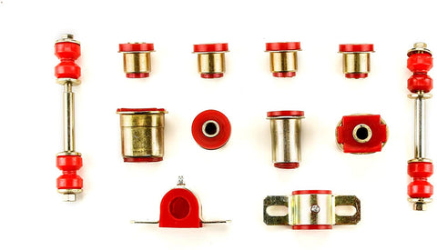 Andersen Restorations Red Polyurethane Front End Suspension Bushings Set Oval Control Arm Bushings Compatible with Oldsmobile 442 Cutlass OEM Spec Replacements (12 Piece Kit)