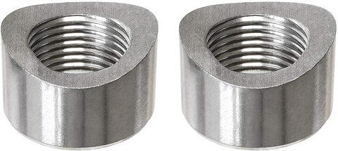 PitVisit Exhaust Weld Bungs Stainless Steel for Standard Size Bosch Style Lambda Wideband Oxygen Sensors Universal Weld-On - Pack of 2 (Angled)