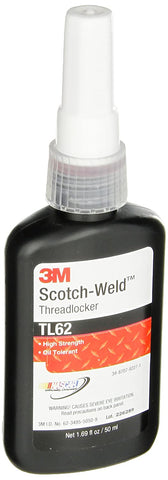 3M Scotch-Weld Threadlocker TL62, Red, 50 mL Bottle