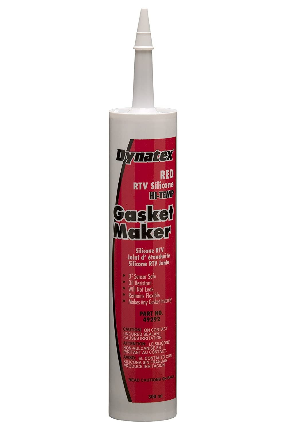 Dynatex 49292 Low Volatile RTV Silicone Gasket Maker, 0 to 650 Degree F, 300mL Cartridge, Red (Pack of 12)