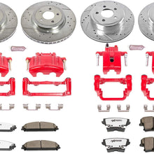 Power Stop K2853-26 Front and Rear Z26 Carbon Fiber Brake Pads with Drilled & Slotted Brake Rotors Kit