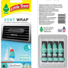 LITTLE TREES Car Air Freshener | Vent Wrap Provides a Long-Lasting Scent, Slip on Vent Blade | Bayside Breeze, 4-Packs (4 Count)
